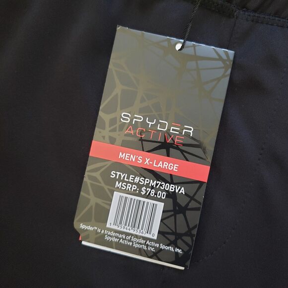 NWT Spyder Active ProWeb Men's XL Vlack Zip Pocket Polyester Jogger Sweatpants - Picture 3 of 9
